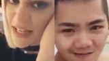 Vietsub 
" Hê lô , oke , hát cùng nhau nhé , hát tiếng việt nhé , hát trước đi em , hứ , cười cái đéo gì  , hát đi "
" Mày đừng hát tiếng anh , mày dùng tiếng việt đi "
" Mày đừng có lắc lư , mày h...